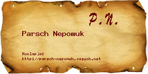 Parsch Nepomuk névjegykártya